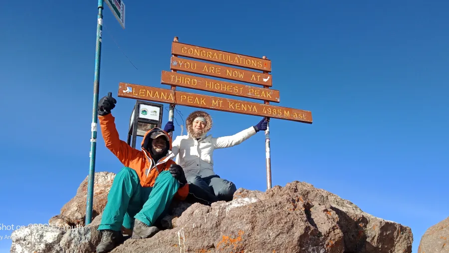 Guided Mount Kenya trekking trip to Point Lenana with local mountain guides